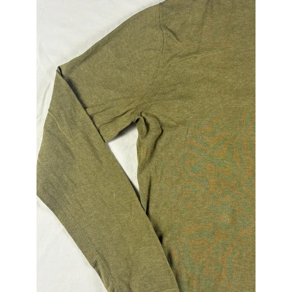 Banana Republic Mens Luxury Blend Sweater L Green Silk Cashmere Cotton Crewneck